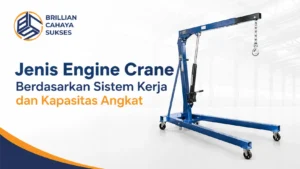 I;ustrasi Gambar Jenis Engine Crane berdasarkan sistem kerja dan kapasitas angkat untuk kebutuhan pengangkatan mesin industri