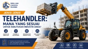 Ilustrasi jenis-jenis telehandler untuk kebutuhan industri dan konstruksi.