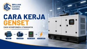 Cara kerja genset dan komponen utamanya dalam menghasilkan listrik untuk kebutuhan industri dan komersial.