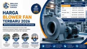 Harga blower fan terbaru 2026 berdasarkan kapasitas dan spesifikasi untuk kebutuhan industri, IPAL, ventilasi bangunan, dan pengelolaan lingkungan bersama Brillian Cahaya Sukses sebagai penyedia solusi peralatan berkualitas.