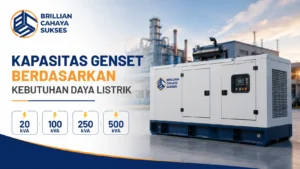 Kapasitas genset berdasarkan kebutuhan daya listrik untuk industri, gedung komersial, dan proyek infrastruktur.