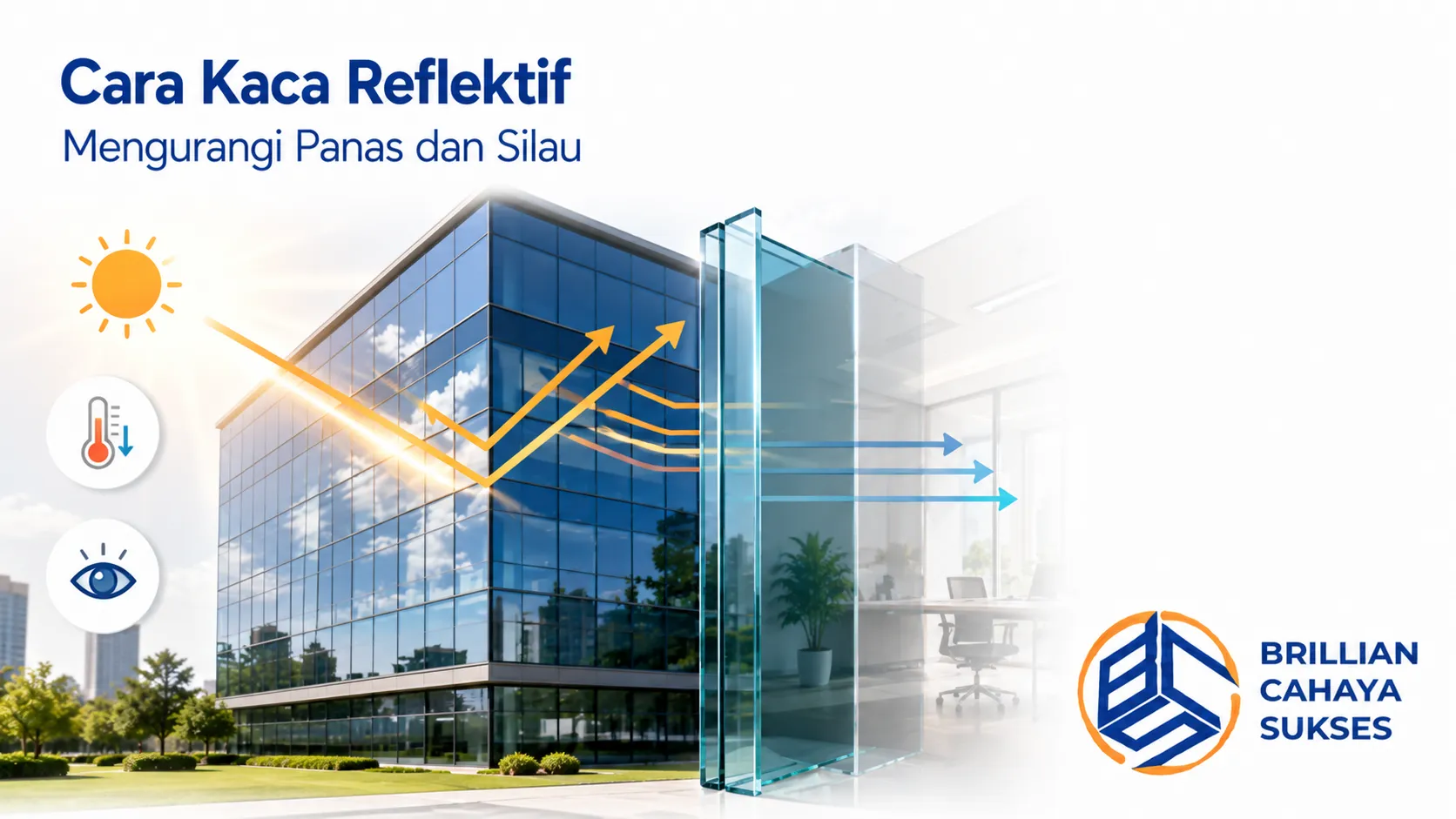 Keunggulan kaca reflektif dalam mengurangi panas dan silau matahari pada bangunan