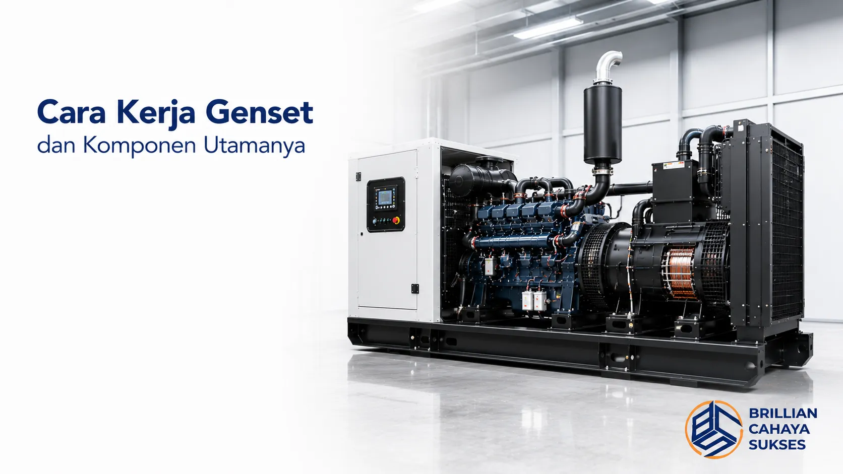 Komponen utama genset yang bekerja menghasilkan listrik cadangan untuk kebutuhan operasional.