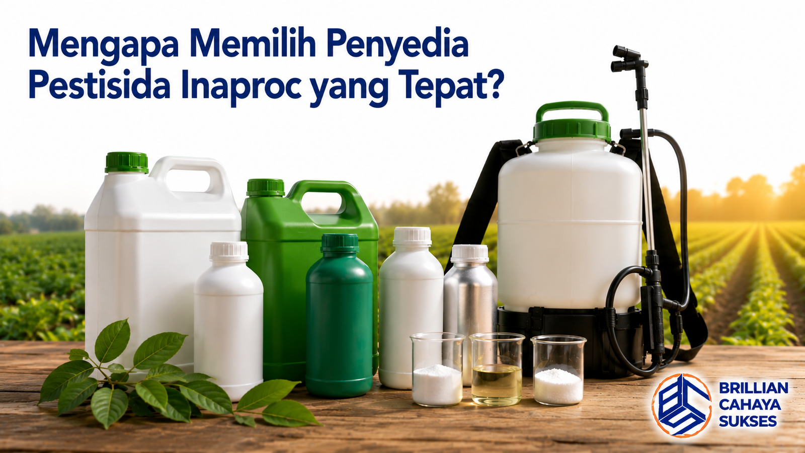 Berbagai produk pestisida pertanian ditampilkan sebagai ilustrasi penyedia pestisida Inaproc untuk mendukung pengadaan yang efisien dan sesuai kebutuhan.