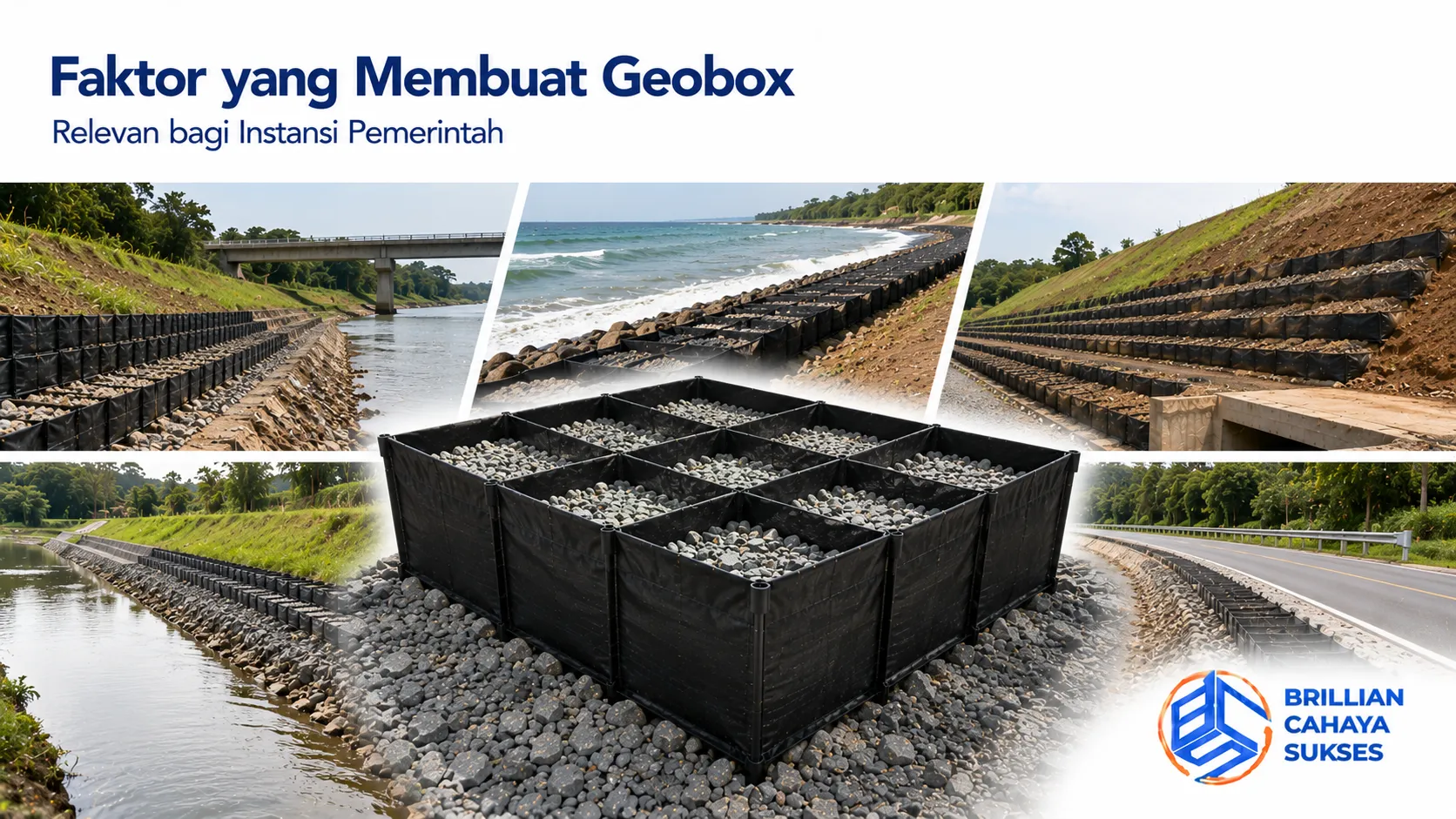 Geobox untuk mendukung perlindungan tanah pada proyek infrastruktur pemerintah.