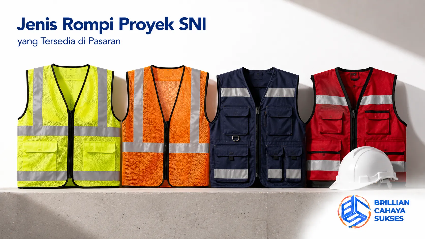 Beragam jenis rompi proyek SNI untuk mendukung keselamatan kerja di berbagai sektor industri dan konstruksi.