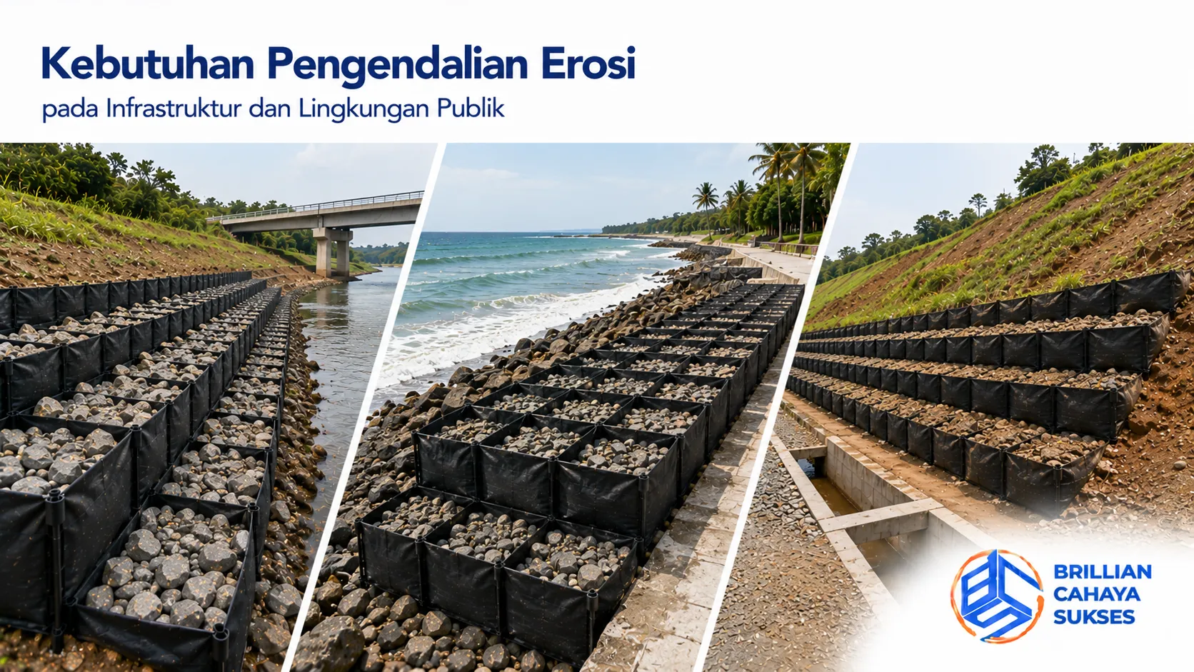Geobox untuk pengendalian erosi pada infrastruktur dan lingkungan publik.