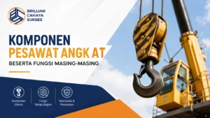Ilustrasi Gambar Komponen pesawat angkat beserta fungsi masing-masing pada sistem pengangkatan industri