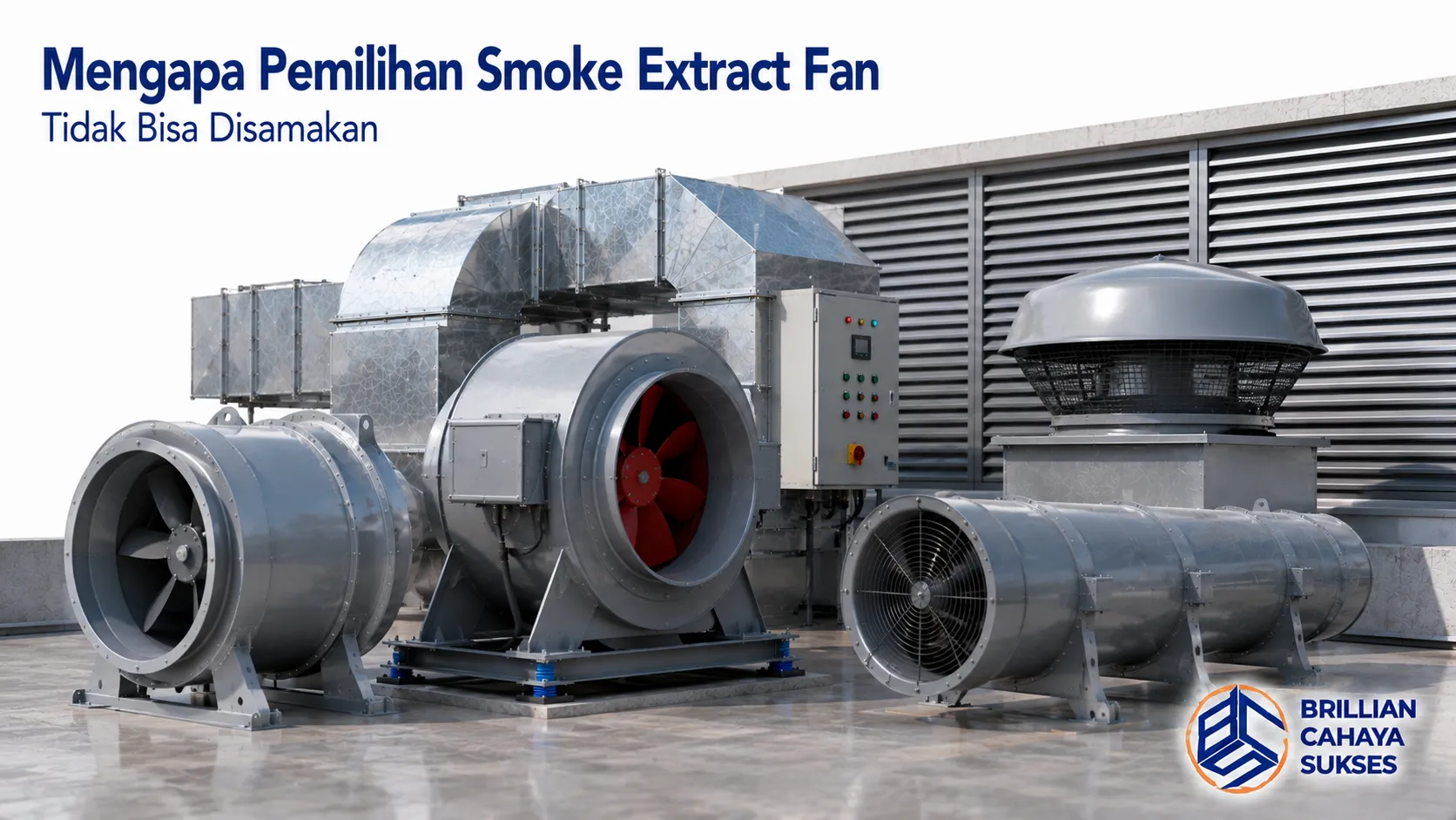 Beragam jenis smoke extract fan untuk mendukung sistem ventilasi dan pengendalian asap sesuai kebutuhan bangunan.
