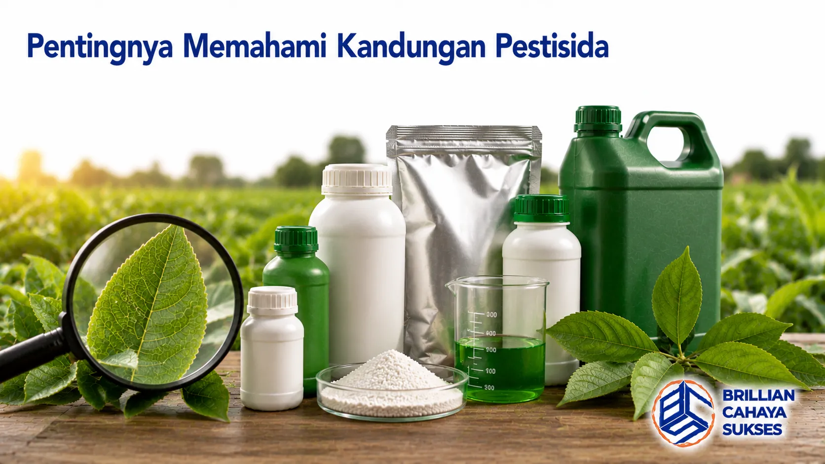 Berbagai produk pestisida sebagai ilustrasi pentingnya memahami kandungan bahan aktif dan formulasi sebelum memilih pestisida untuk pertanian.