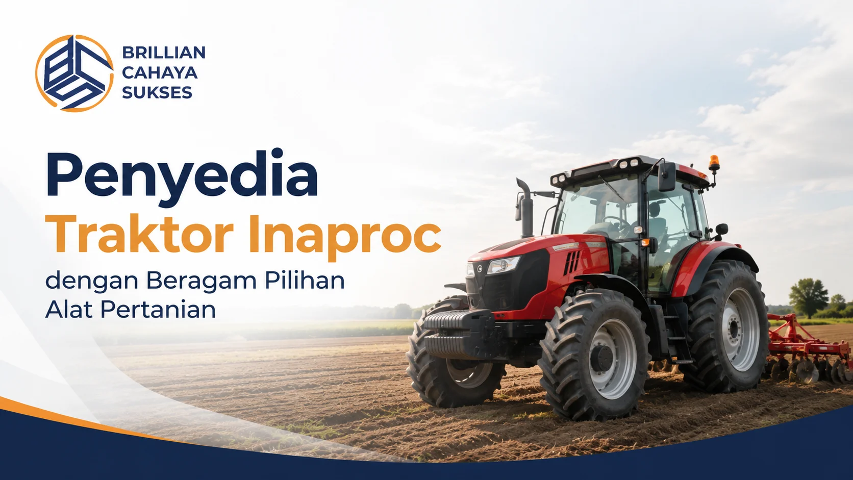 Ilustrasi Gambar Penyedia Traktor Inaproc dengan beragam pilihan alat pertanian untuk kebutuhan pengadaan instansi dan sektor pertanian.