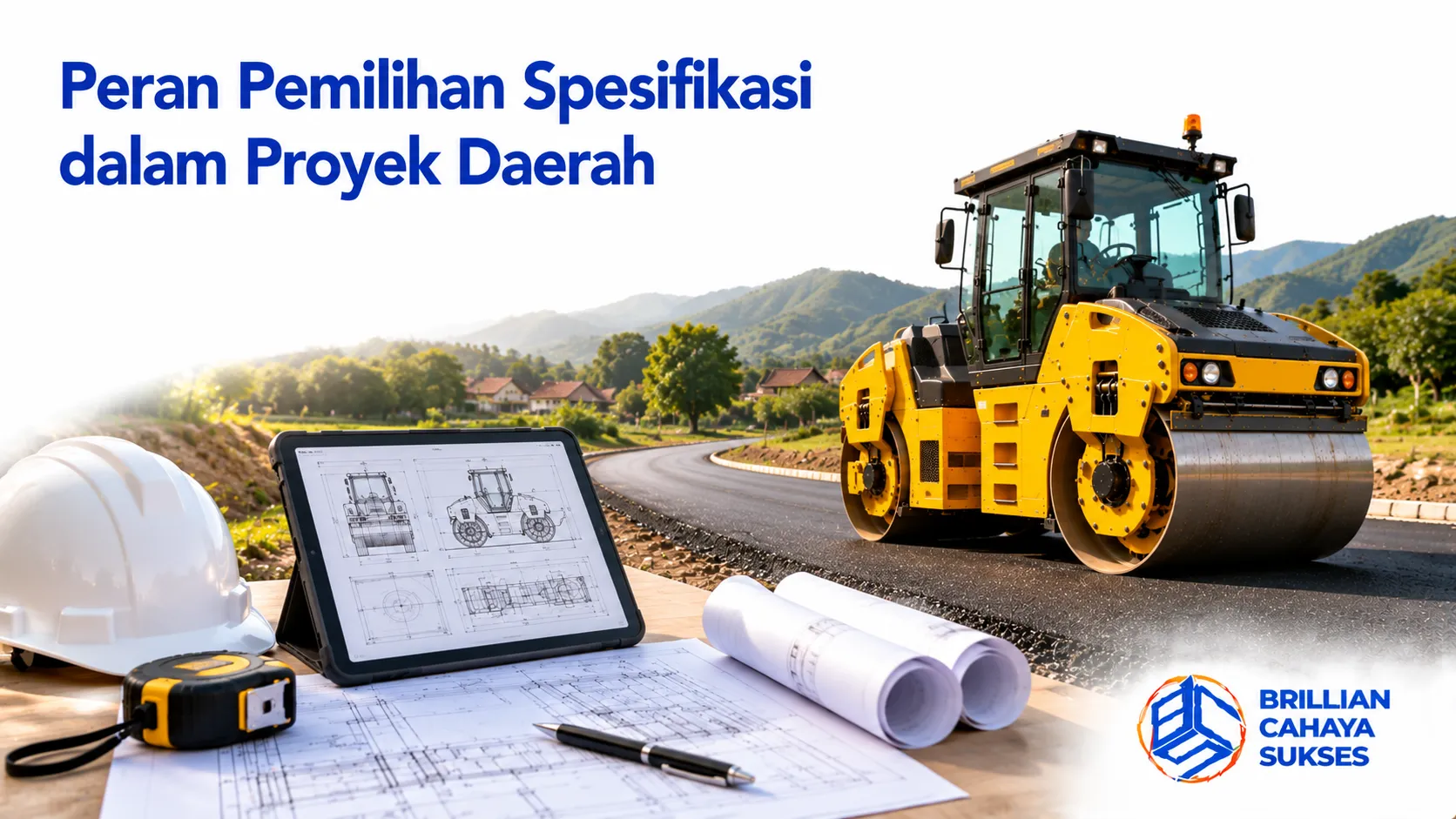 Spesifikasi tandem roller yang tepat untuk mendukung proyek pembangunan dan perbaikan jalan daerah.