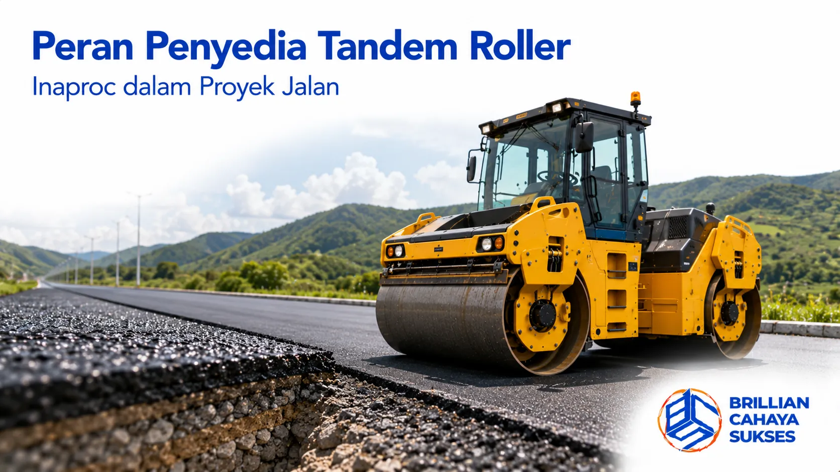Tandem roller untuk mendukung proyek jalan melalui sistem pengadaan Inaproc secara efisien.