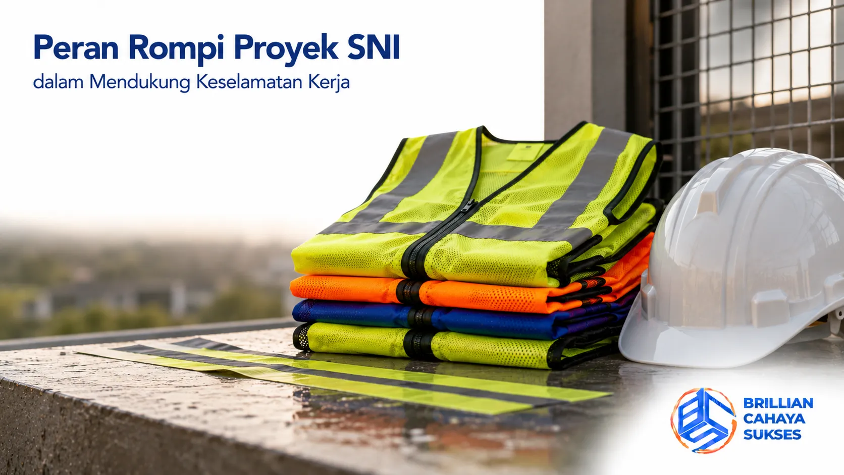 Rompi proyek SNI untuk mendukung keselamatan kerja di lingkungan konstruksi dan industri.