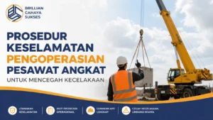 Ilustrasi Gambar Prosedur keselamatan pengoperasian pesawat angkat untuk mencegah kecelakaan di area kerja