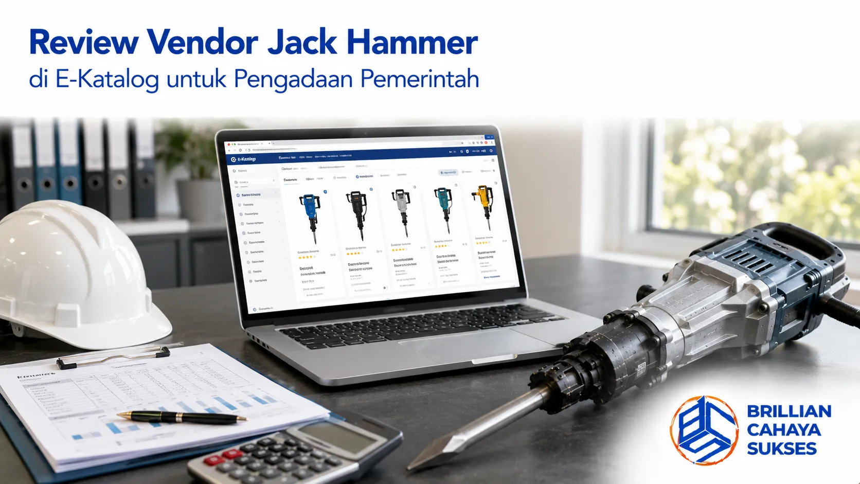 Review vendor jack hammer di E-Katalog untuk mendukung pengadaan alat konstruksi pemerintah.