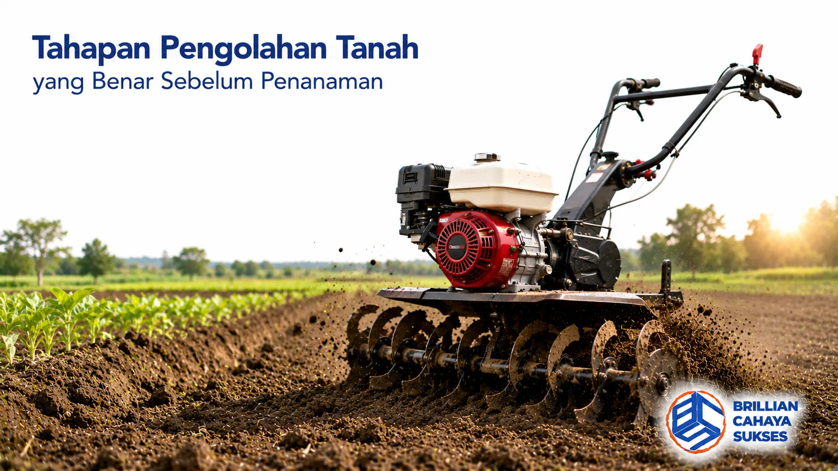 Cultivator digunakan untuk menggemburkan tanah sebagai bagian dari tahapan pengolahan lahan sebelum proses penanaman.