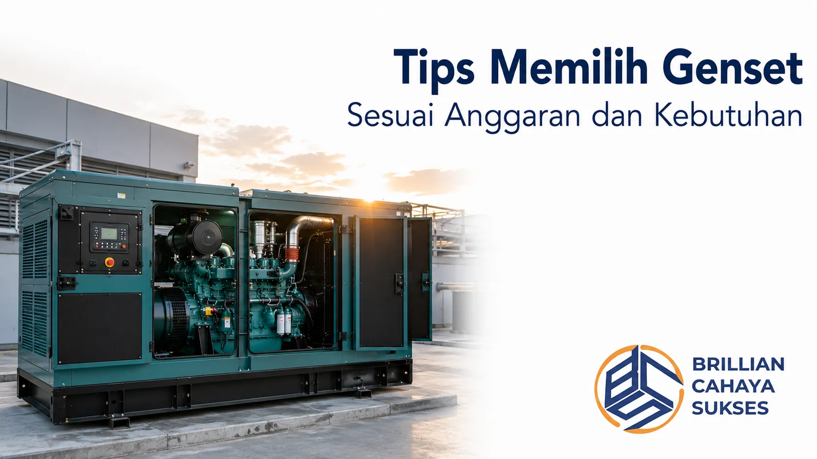 Tips memilih genset sesuai anggaran, kapasitas daya, dan kebutuhan operasional.