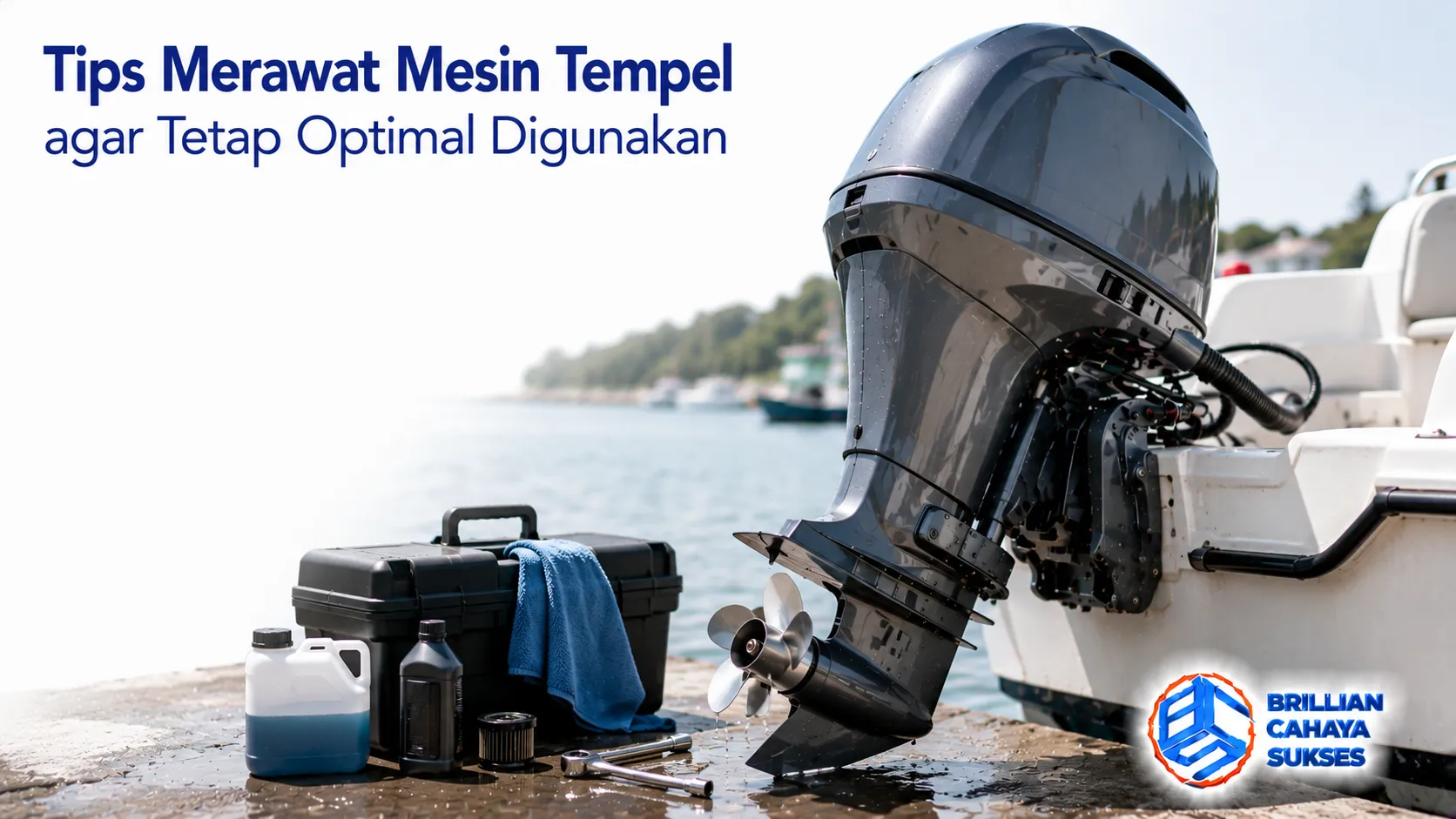Mesin tempel yang sedang dirawat dengan perlengkapan perawatan sebagai ilustrasi langkah menjaga performa mesin tetap optimal.