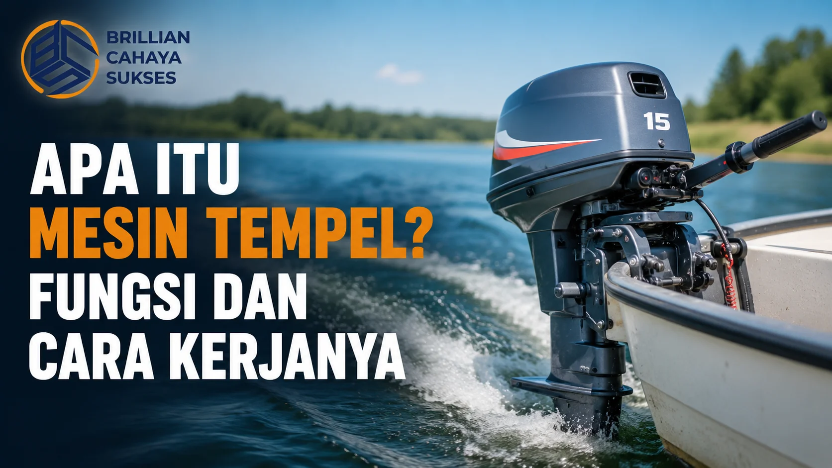 Mesin tempel pada perahu bermotor yang digunakan sebagai penggerak utama untuk mendukung mobilitas dan performa di perairan.
