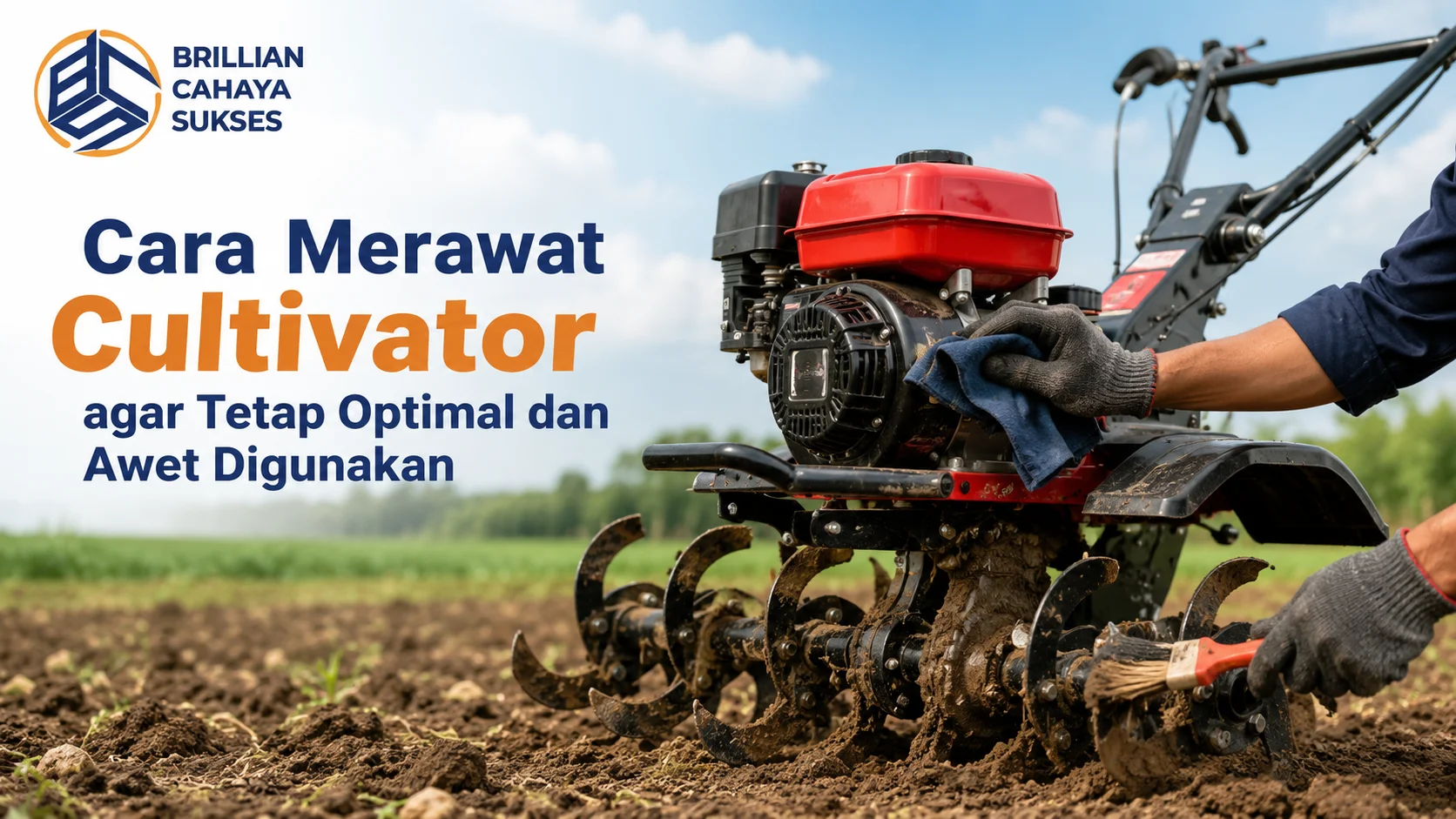 Cara Merawat Cultivator agar Tetap Optimal dan Awet Digunakan dengan melakukan pembersihan serta pemeriksaan komponen mesin secara rutin.