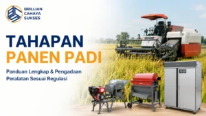 Tahapan Panen Padi menggunakan combine harvester sebagai panduan pengadaan peralatan panen padi sesuai regulasi