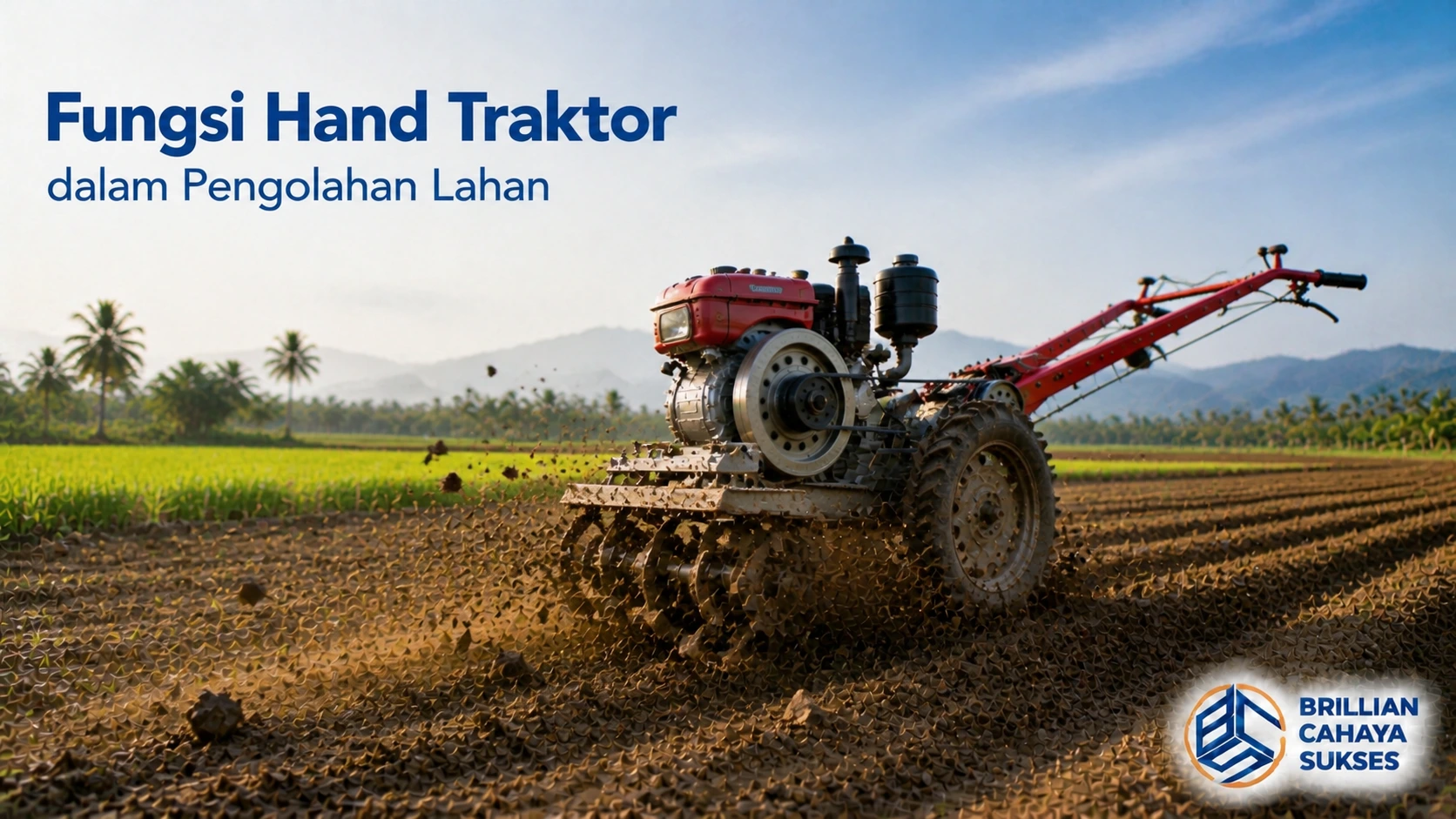 Fungsi hand traktor dalam pengolahan lahan pertanian.