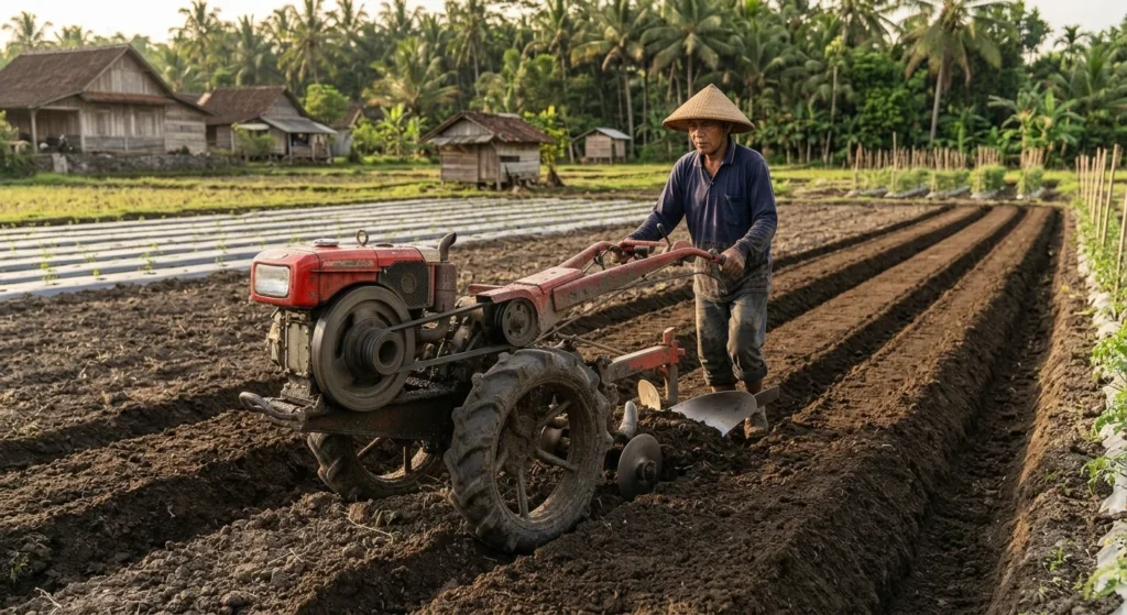 traktor roda 2 untuk pembuatan bedengan tanaman