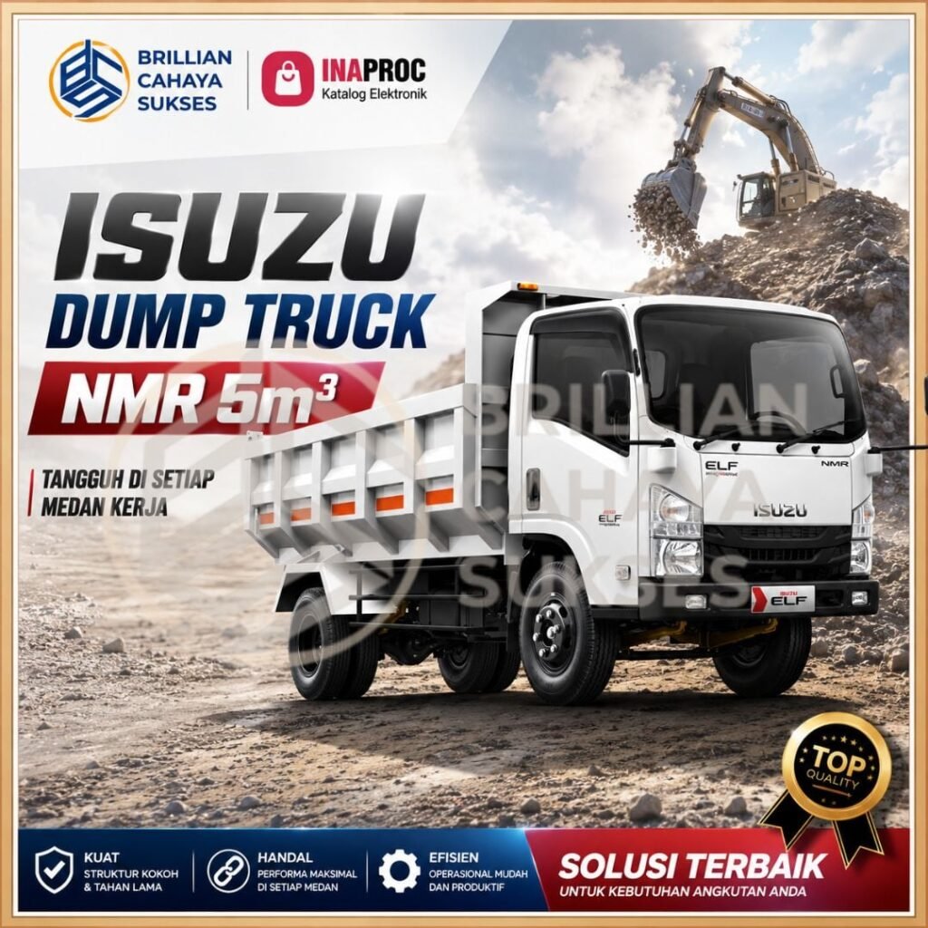 dump truck pengangkut material tambang dan konstruksi proyek pemerintah