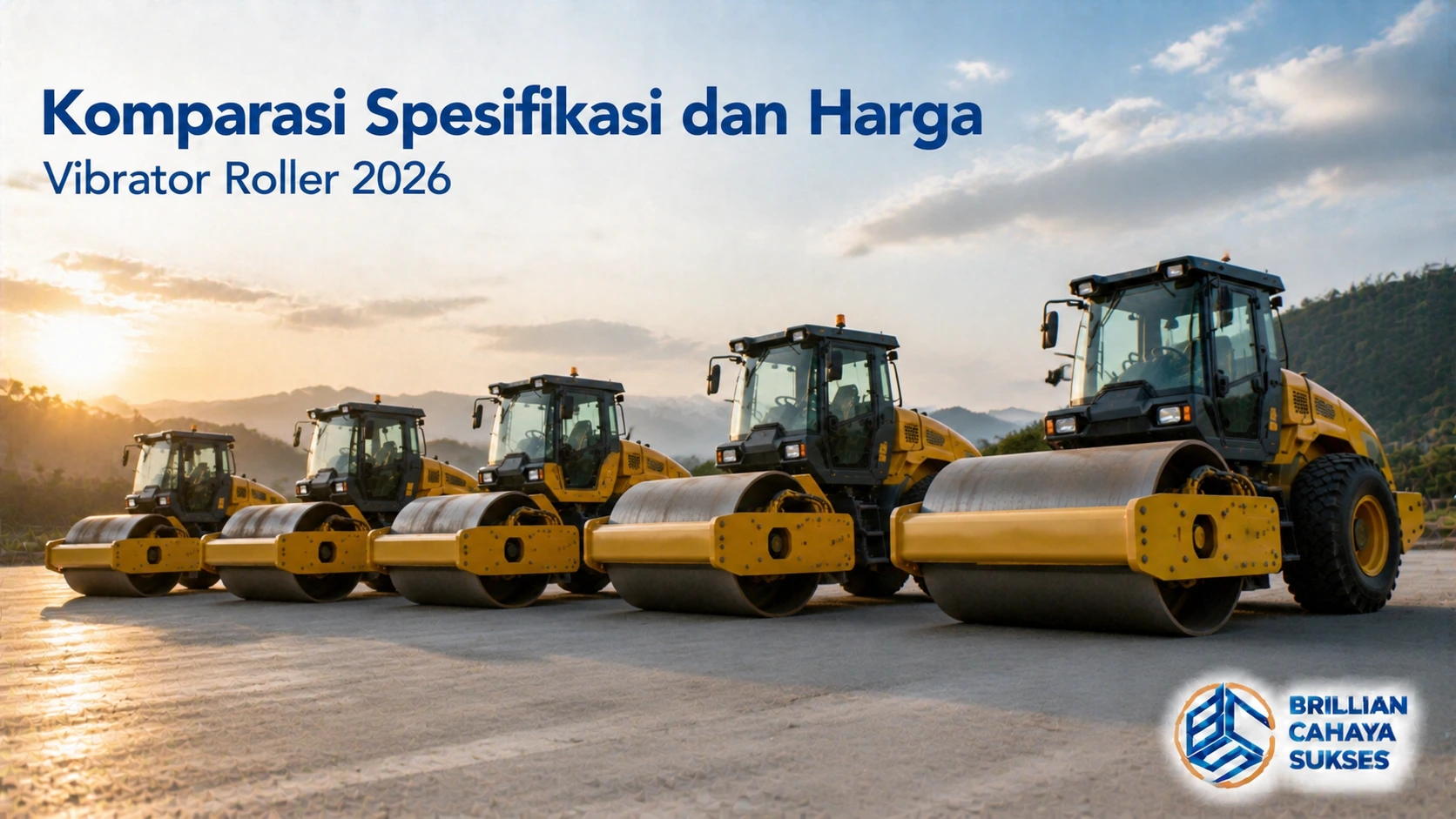 Perbandingan beberapa unit vibrator roller dengan spesifikasi berbeda untuk menyesuaikan kebutuhan pekerjaan konstruksi.