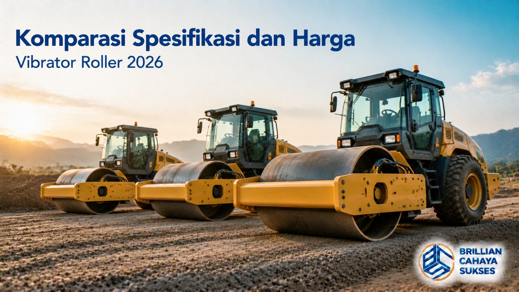 Perbandingan beberapa unit vibrator roller berdasarkan spesifikasi dan kapasitas kerja di area konstruksi.