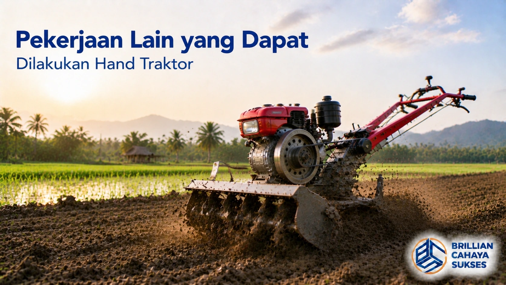 Pekerjaan lain yang dapat dilakukan hand traktor pada area pertanian.