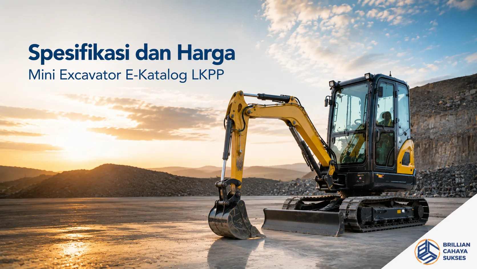 Mini excavator dengan spesifikasi dan harga untuk E-Katalog LKPP.