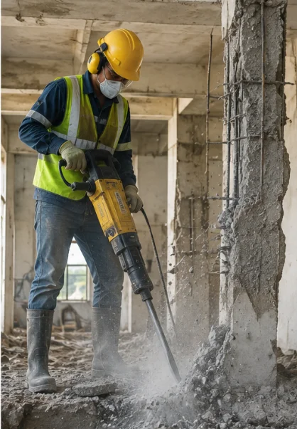 jack hammer untuk pembongkaran struktur beton bangunan