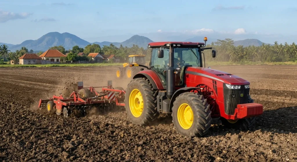 traktor roda 4 untuk pengolahan lahan pertanian luas