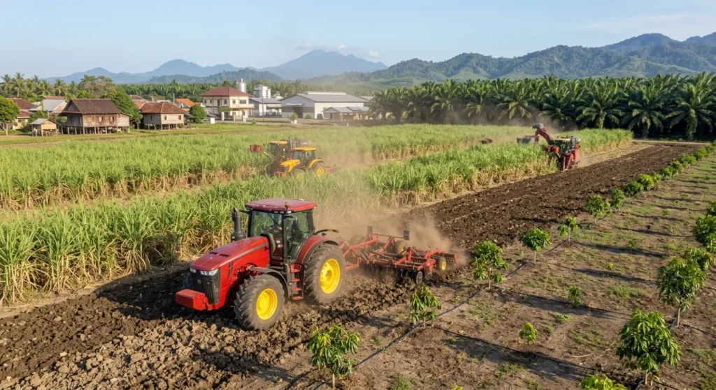 traktor roda 4 untuk perkebunan kelapa sawit dan tebu
