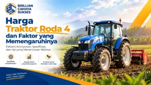 Harga Traktor Roda 4 E-Katalog LKPP dan faktor yang memengaruhi harga berdasarkan spesifikasi serta kebutuhan pertanian.