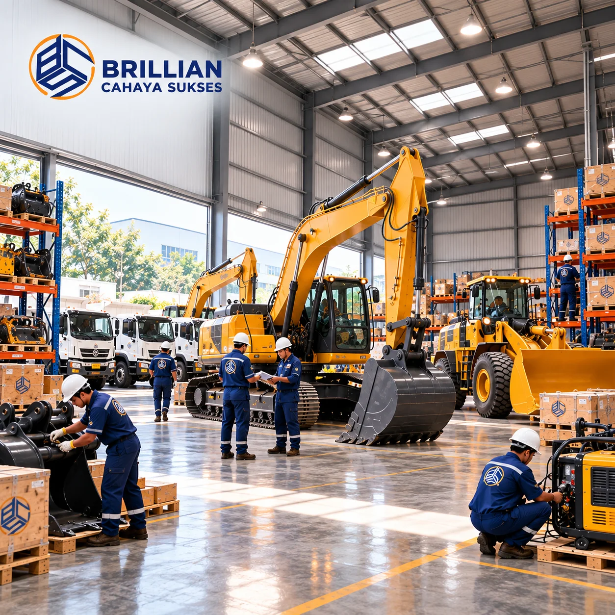 tim CV Brillian Cahaya Sukses melakukan serah terima alat berat bersama pejabat instansi pemerintah