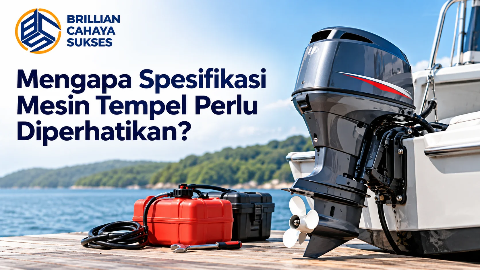 Jual Mesin Kapal INAPROC dengan ilustrasi mesin tempel kapal dan informasi penting tentang spesifikasi mesin untuk kebutuhan pengadaan peralatan.
