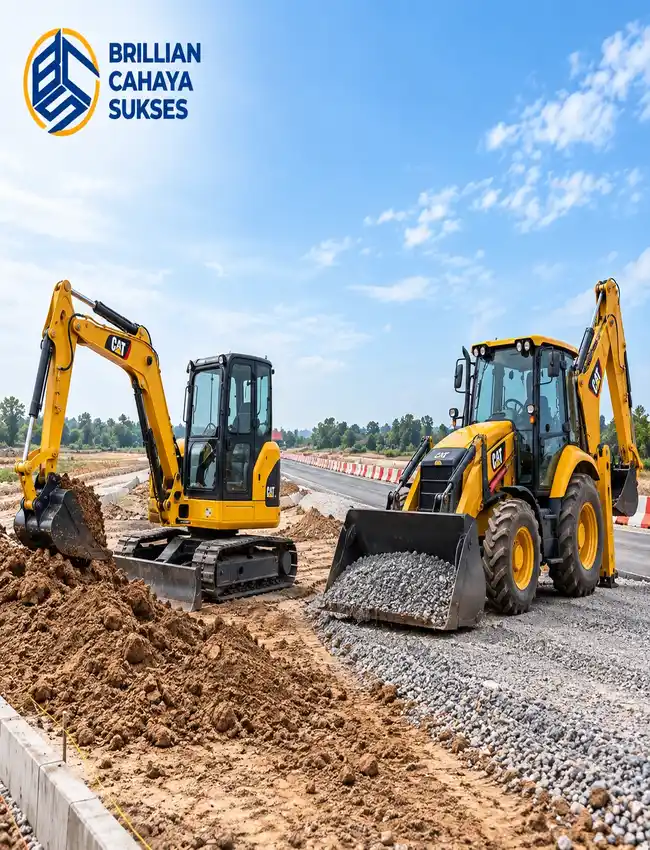 excavator mini dan backhoe loader untuk proyek konstruksi jalan pemerintah