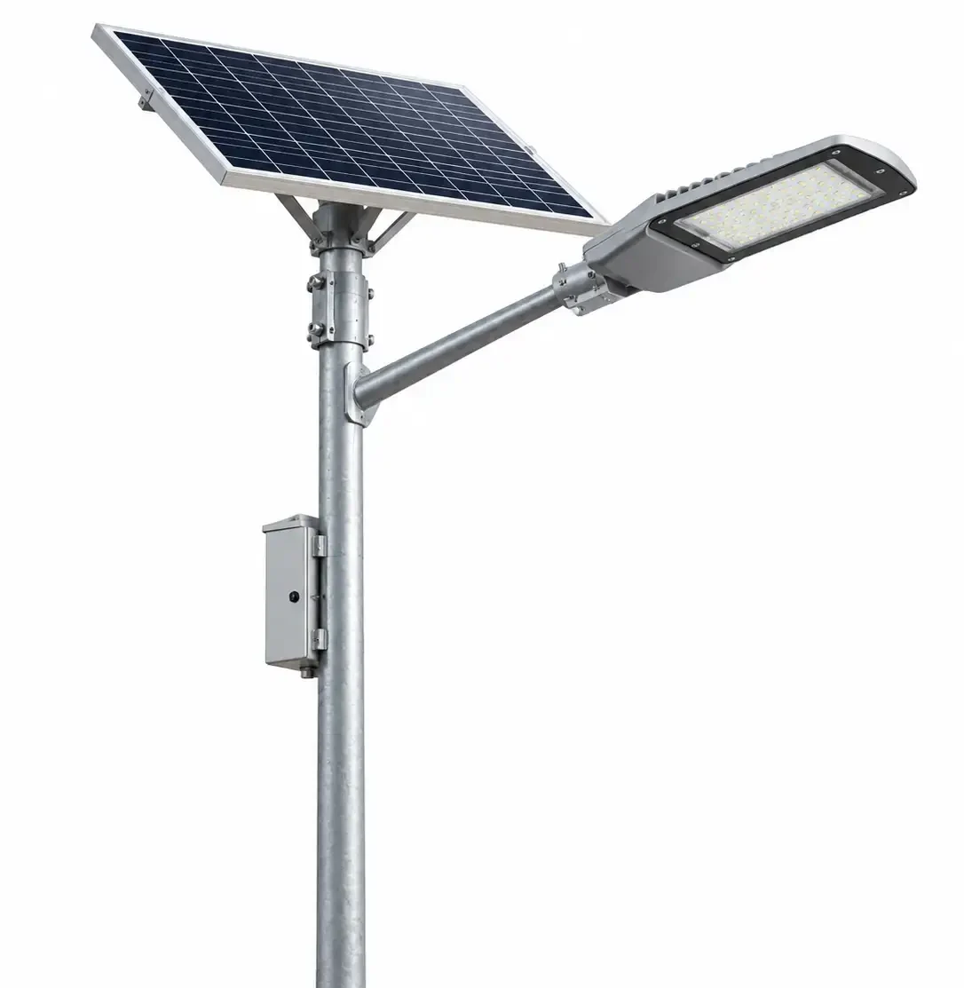 lampu pju led dan panel surya untuk penerangan jalan umum