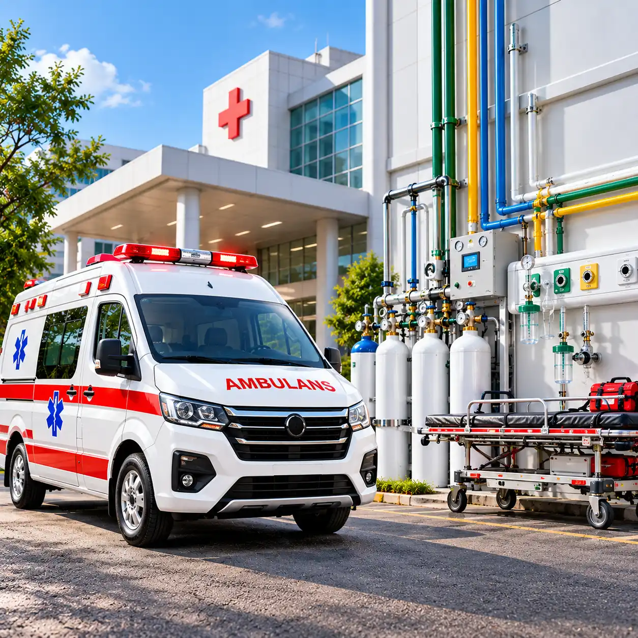 mobil ambulans dan sistem gas medik sebagai alat pendukung kesehatan untuk pengadaan pemerintah