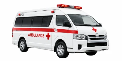 Ambulance putih untuk kebutuhan transportasi medis dan pengadaan fasilitas kesehatan