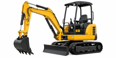 excavator mini beroperasi di proyek konstruksi galian tanah pengadaan pemerintah