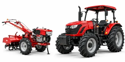 traktor roda 4 membajak sawah untuk program alsintan pemerintah